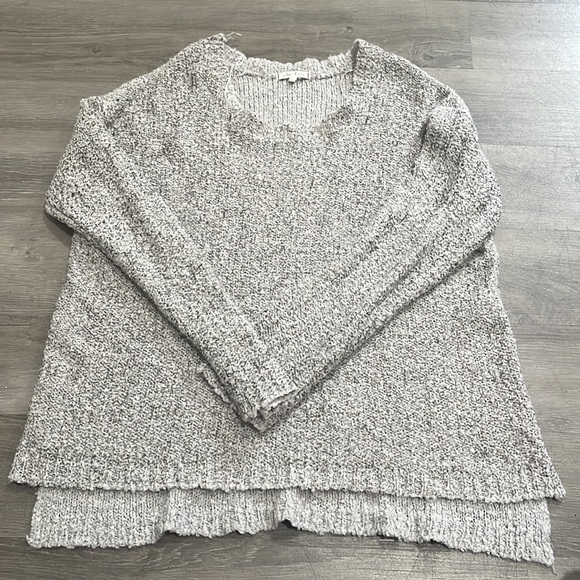 Willow and Clay  grey and white Marled Knit Sweater size large - Picture 2 of 7